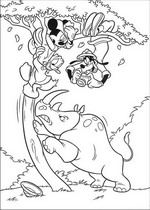 coloring page Mickey on safari